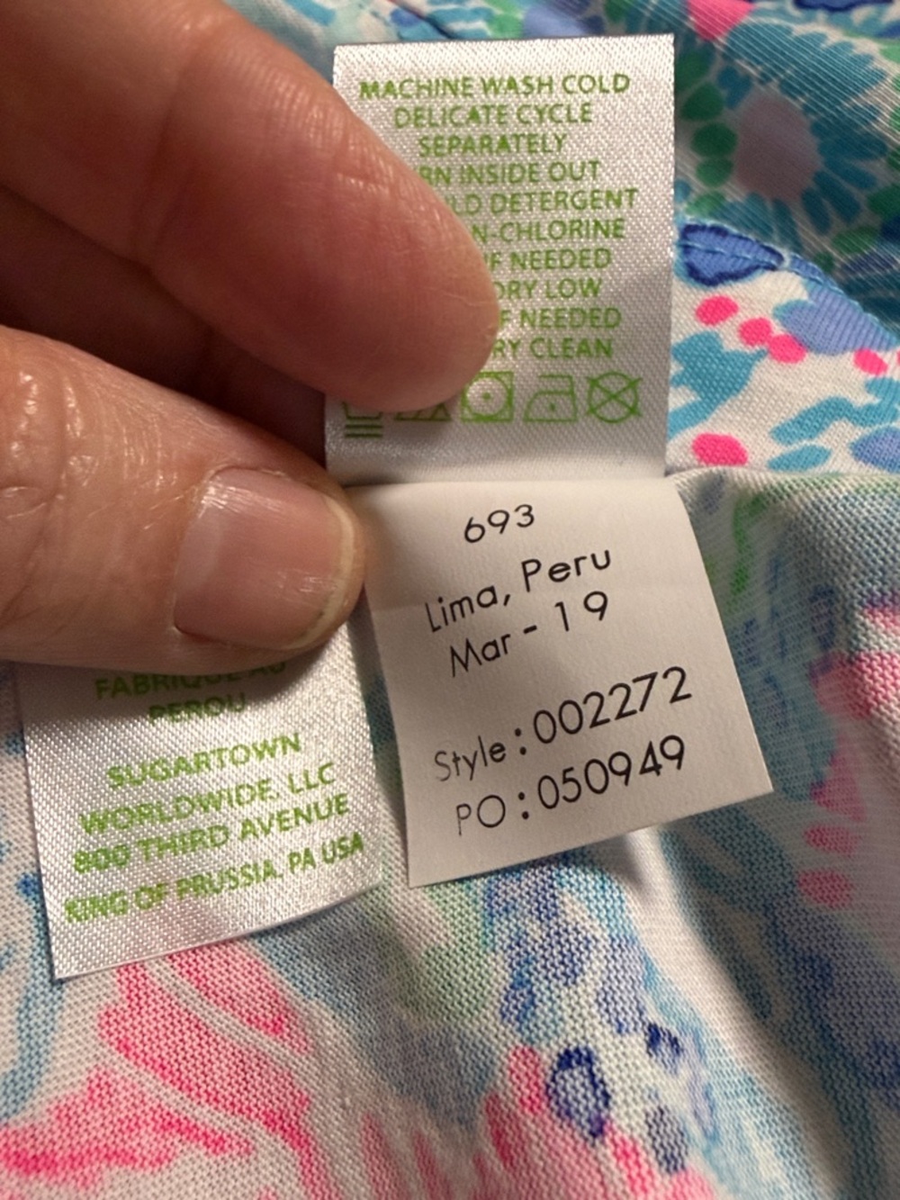 Lilly Pulitzer Brewster Shift Blue Tropical Print Dress with White Lace Trim - Picture 9 of 10